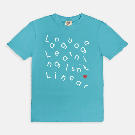 Language Learning Isn't Linear Tee | Comfort Colors 1717 | Language Learner Gift | Multilingual Shirt - Love That Lesson Shop